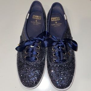 Keds x Kate Spade Blue Glitter Shoes